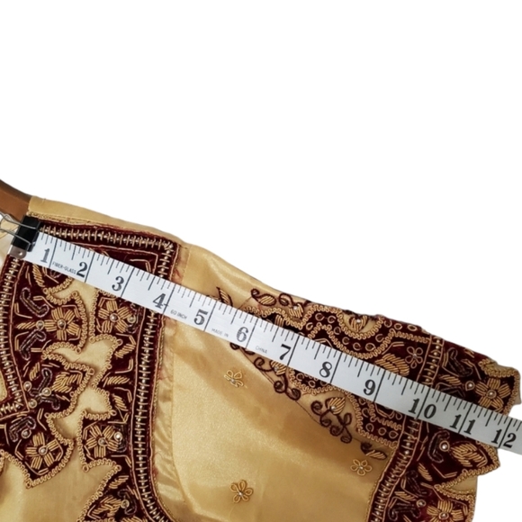 MARKAZ E HASEEN Boutique Gold Maroon Dress Intricate Bead Details City Mode CM - Picture 12 of 14